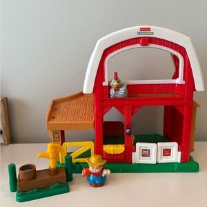 Little People-Red Barn Playset with Farmer Figure and Watering Hole